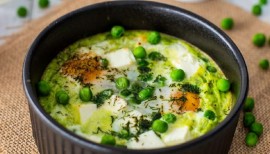 Oeufs cocotte aux petits pois