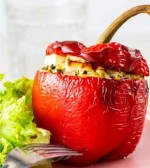 Poivrons farcis au poulet
