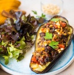 Aubergines farcies à la libanaise